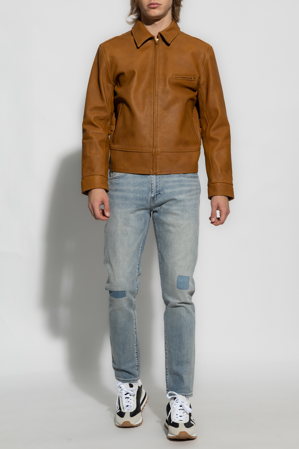 Levis hot sale leather jeans